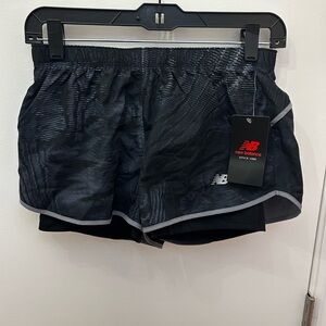 New Balance Black Athletic Shorts with Gray Trim